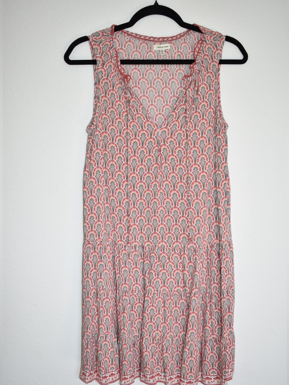 Boho Max Studio Sleeveless Tiered Mini Dress Size Medium